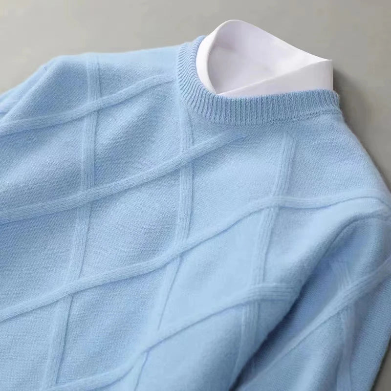 Vicenzo Men’s Cashmere Diamond Sweater