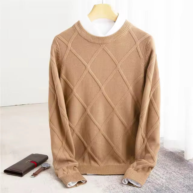 Vicenzo Men’s Cashmere Diamond Sweater