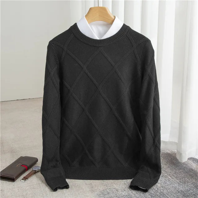 Vicenzo Men’s Cashmere Diamond Sweater