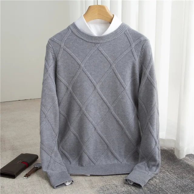 Vicenzo Men’s Cashmere Diamond Sweater