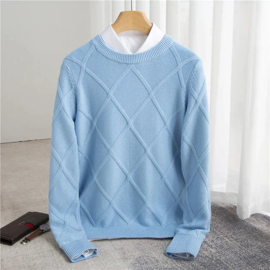 Vicenzo Men’s Cashmere Diamond Sweater